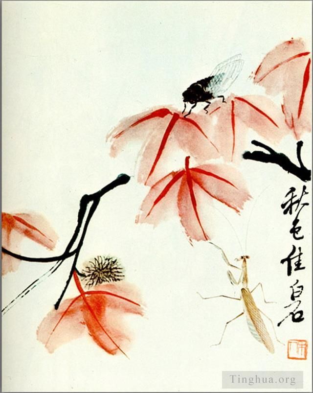 Qi Baishi Chinesische Kunst - Likvidambra Taiwan und die Zikade