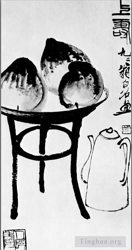 Qi Baishi Chinesische Kunst - Pfirsiche