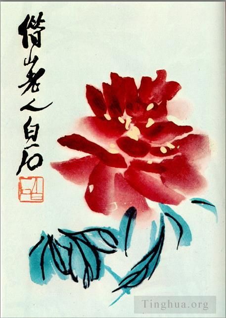 Qi Baishi Chinesische Kunst - Pfingstrose 1956