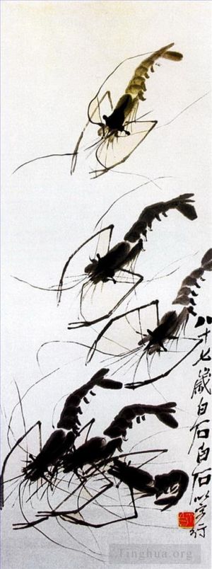 zeitgenössische kunst von Qi Baishi - Garnelen 5