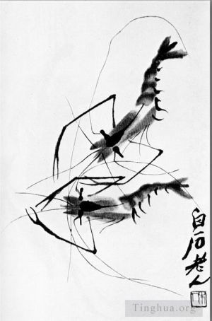 zeitgenössische kunst von Qi Baishi - Garnele
