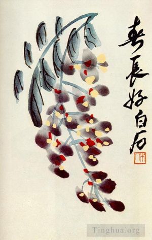 zeitgenössische kunst von Qi Baishi - Der Zweig der Glyzinien