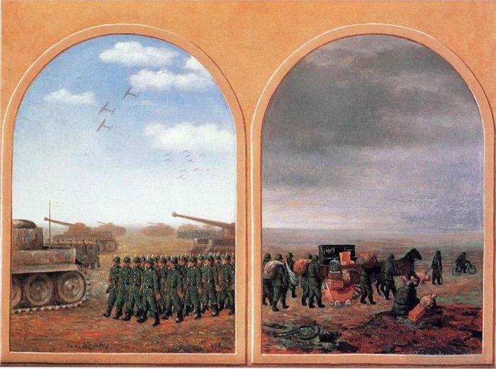 Rene Magritte Ölgemälde - Angewandte Dialektik 1945