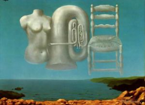 zeitgenössische kunst von Rene Magritte - Bedrohliches Wetter