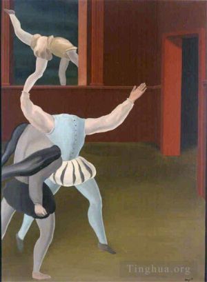 zeitgenössische kunst von Rene Magritte - Eine Panik im Mittelalter 1927