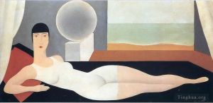 zeitgenössische kunst von Rene Magritte - Badegast 1925
