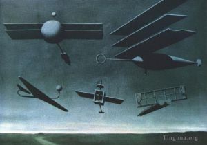 zeitgenössische kunst von Rene Magritte - Schwarze Flagge 1937