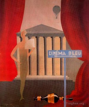 zeitgenössische kunst von Rene Magritte - Blaues Kino 1925