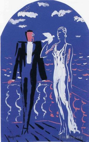 zeitgenössische kunst von Rene Magritte - Projekt für ein Wandgemälde Norine House Brüssel 1