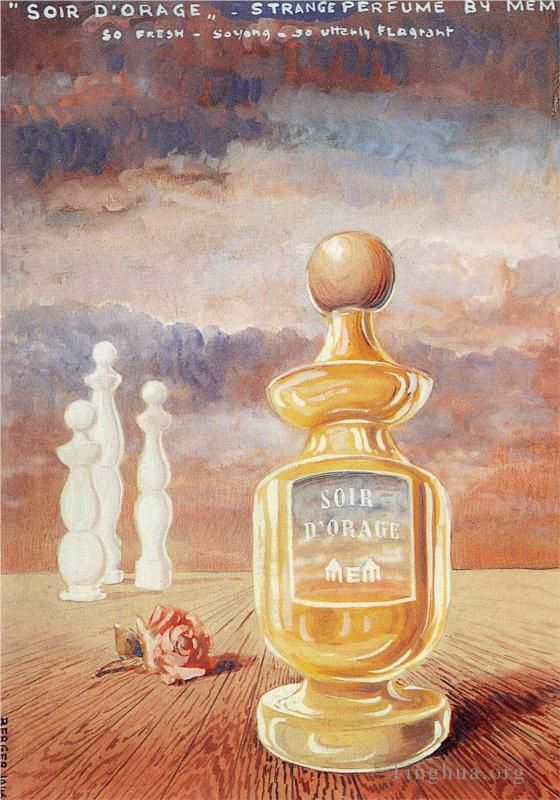 Rene Magritte Andere Malerei - Soir d orage seltsames Parfüm von mem