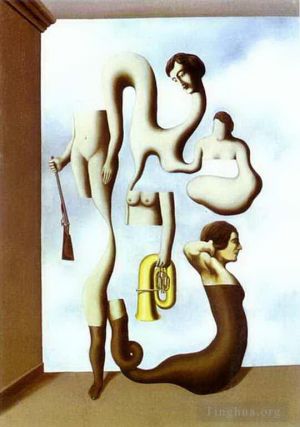 zeitgenössische kunst von Rene Magritte - Die Übungen des Akrobaten 1928