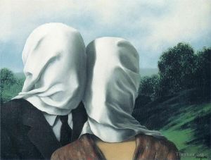 zeitgenössische kunst von Rene Magritte - Die Liebenden 1928