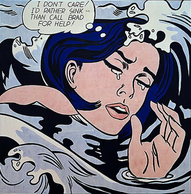 Roy Lichtenstein Ölgemälde - Ertrinkendes Mädchen 1963