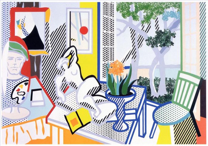 Roy Lichtenstein Andere Malerei - Stillleben mit liegender Aktcollage