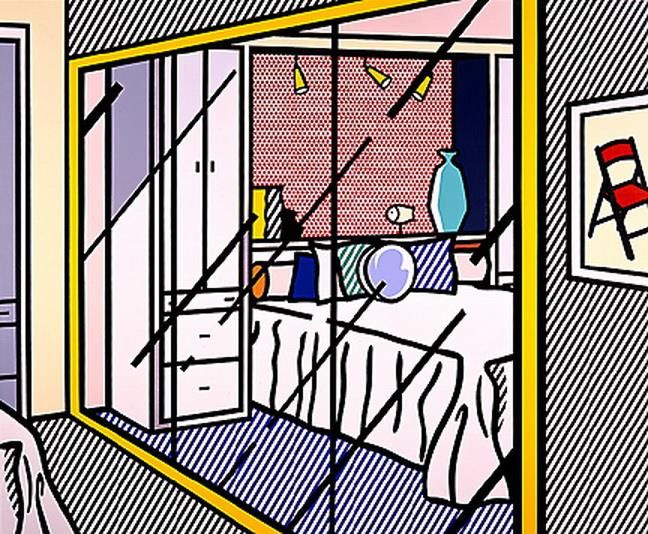 Roy Lichtenstein Andere Malerei - Innenraum mit Spiegelschrank 1991
