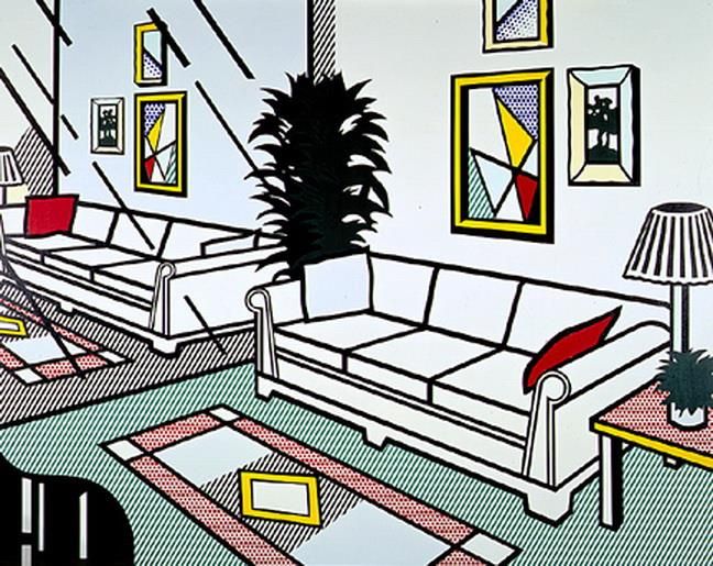 Roy Lichtenstein Andere Malerei - Innenraum mit Spiegelwand 1991