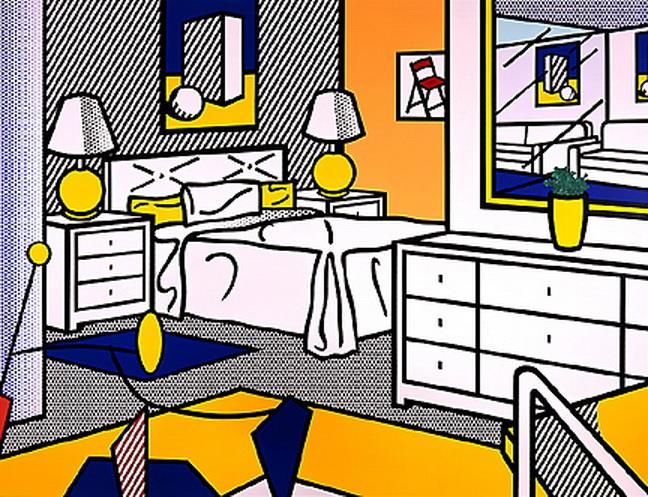 Roy Lichtenstein Andere Malerei - Innenraum mit Mobile 1992