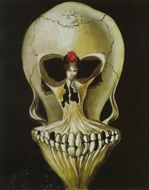 zeitgenössische kunst von Salvador Dali - Ballerina im Totenkopf