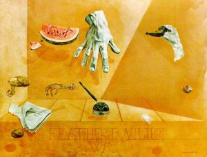 zeitgenössische kunst von Salvador Dali - Federgleichgewicht Interatomares Gleichgewicht einer Schwanenfeder