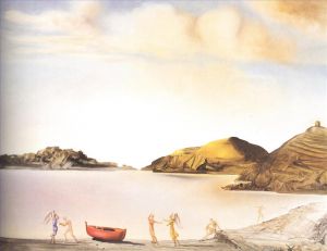 zeitgenössische kunst von Salvador Dali - Port Lligat bei Sonnenuntergang