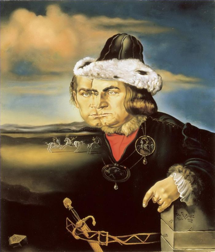 Salvador Dali Ölgemälde - Porträt von Laurence Olivier in der Rolle von Richard III
