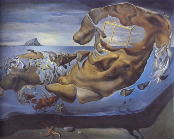 Salvador Dali Ölgemälde - Nashornfigur des Phidias Illisos