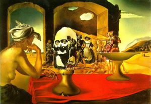 zeitgenössische kunst von Salvador Dali - Sklavenmarkt mit der verschwundenen Büste von Voltaire