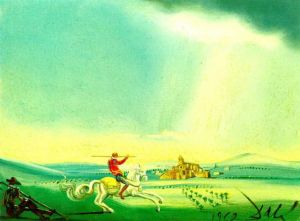 zeitgenössische kunst von Salvador Dali - St. Georg und der Drache