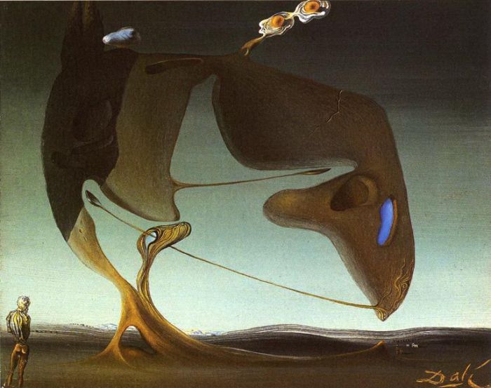 Salvador Dali Ölgemälde - Surrealistische Architektur