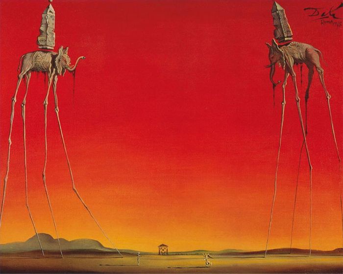 Salvador Dali Ölgemälde - Die Elefanten