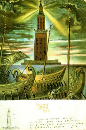 zeitgenössische kunst von Salvador Dali - Der Leuchtturm von Alexandria