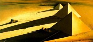 zeitgenössische kunst von Salvador Dali - Die Pyramiden und die Sphynx von Gizeh