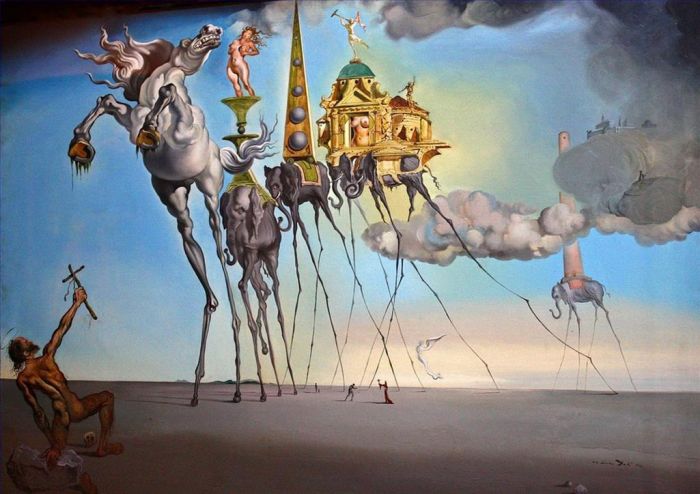 Salvador Dali Ölgemälde - Die Versuchung des Heiligen Antonius
