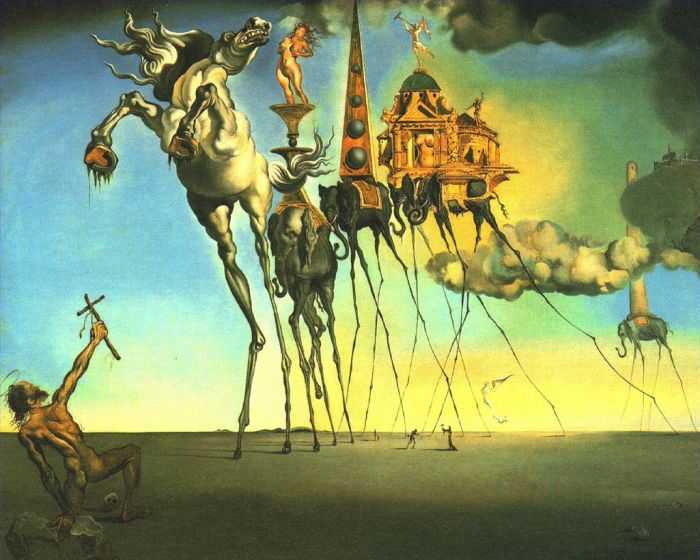 Salvador Dali Ölgemälde - Die Versuchung des Heiligen Antonius