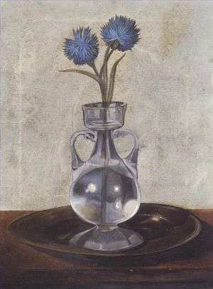 Zeitgenössische Ölmalerei - Die Vase mit Kornblumen