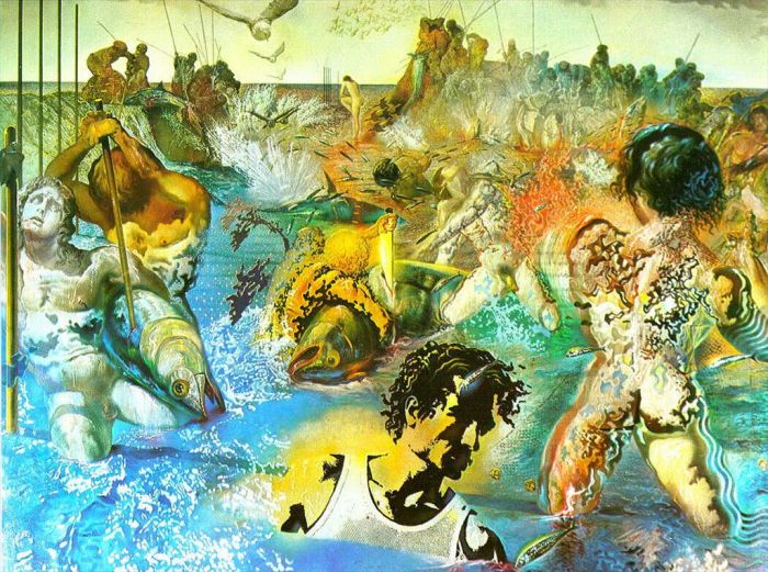 Salvador Dali Ölgemälde - Thunfischangeln