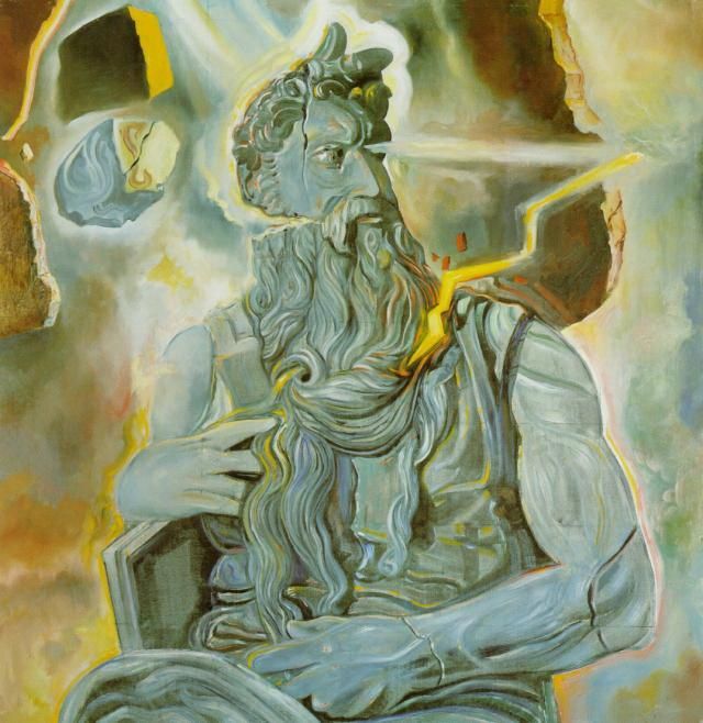Salvador Dali Ölgemälde - Nach Michelangelos Moses auf dem Grab von Julius II. in Rom