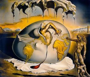 Zeitgenössische Malerei - Geopolitisches Kind beobachtet die Geburt des neuen Menschen 2