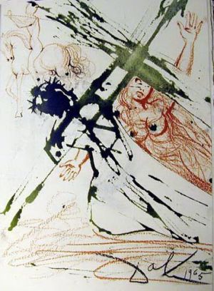 zeitgenössische kunst von Salvador Dali - Jesus trägt das Kreuz
