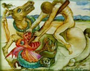 Zeitgenössische Malerei - Der heilige Georg und der Drache