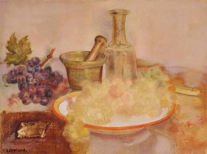 Zeitgenössische Ölmalerei - Stillleben mit Weintrauben