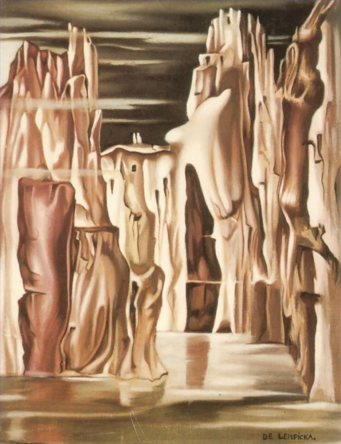 Tamara de Lempicka Ölgemälde - Surrealistische Landschaft