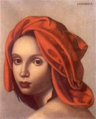 Tamara de Lempicka Ölgemälde - Der orangefarbene Turban 1935