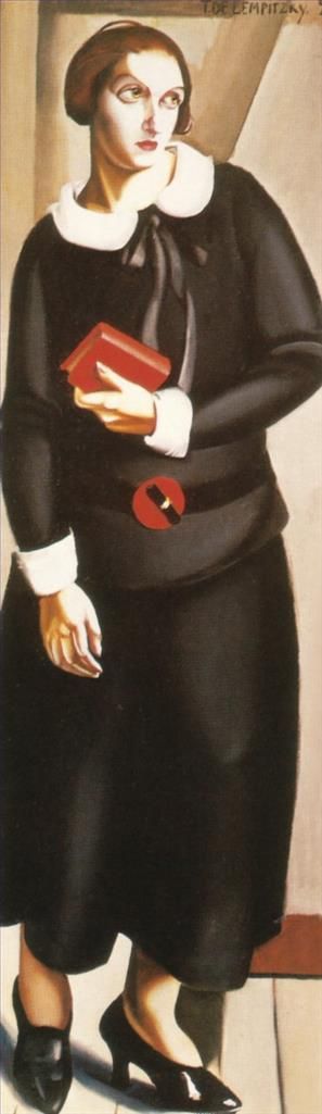 Tamara de Lempicka Ölgemälde - Frau im schwarzen Kleid 1923