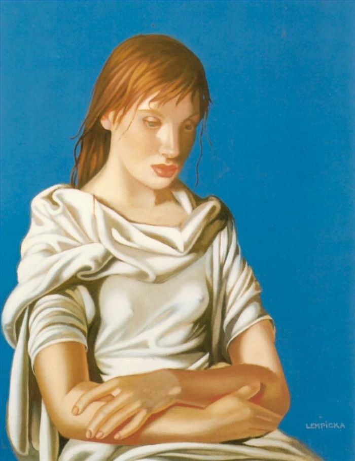 Tamara de Lempicka Ölgemälde - Junge Dame mit verschränkten Armen 1939