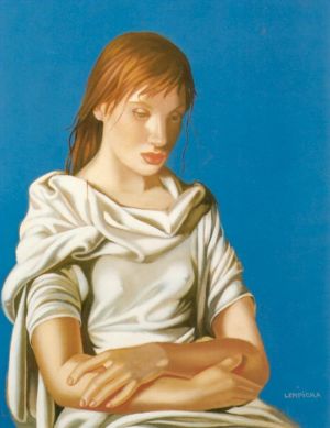 zeitgenössische kunst von Tamara de Lempicka - Junge Dame mit verschränkten Armen 1939