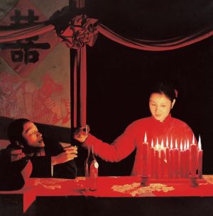 zeitgenössische kunst von Wang Yidong - Betrunkener Bräutigam