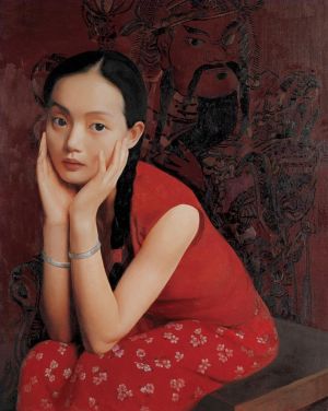 zeitgenössische kunst von Wang Yidong - Mädchen des Frühlings