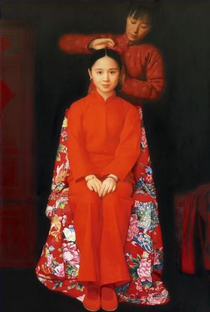 zeitgenössische kunst von Wang Yidong - Mädchen soll heiraten