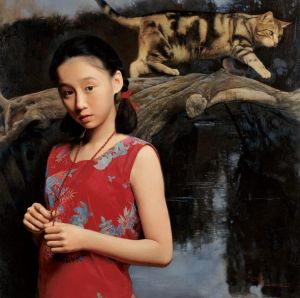 zeitgenössische kunst von Wang Yidong - Höre dem Regen zu